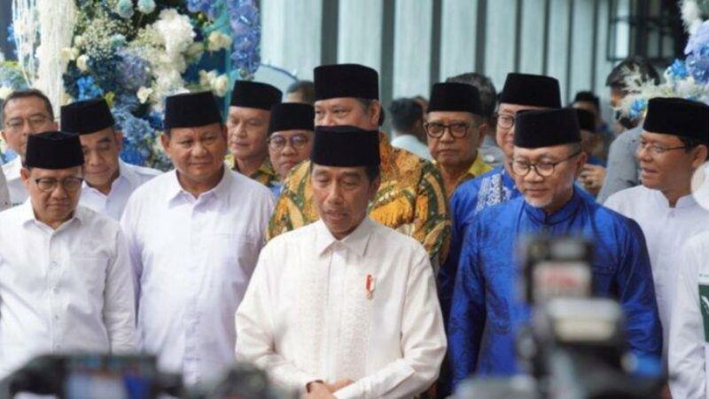 jokowi saat betemu dengan dua kualisi partai